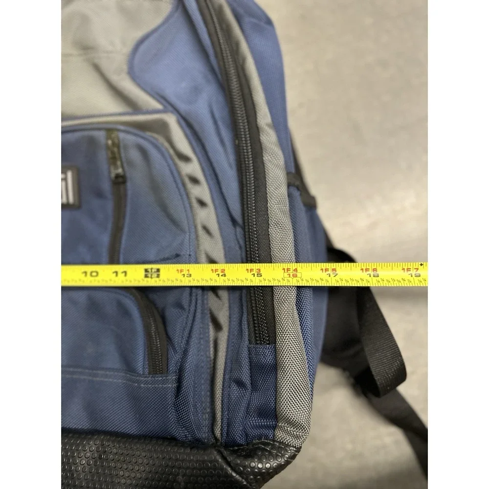 FUL Backpack Blue Gray Laptop School Travel Multi Pocket Adjustable